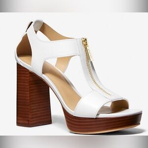 Michael Kors White Berkeley Block Heel Sandal